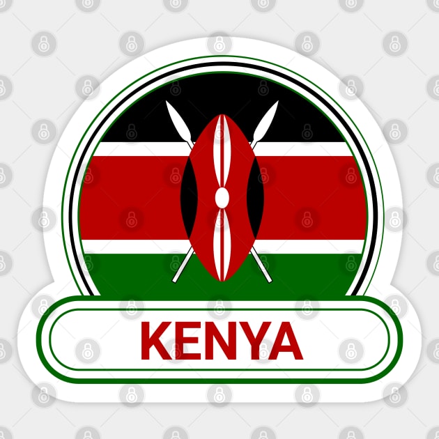 Kenya Country Badge - Kenya Flag Sticker by Yesteeyear